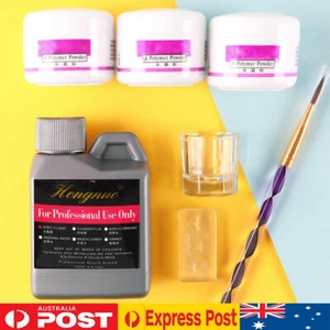 Acrylic Nail Art Starter Kit Clear White Pink Acrylic Powder 120ML Liquid Set - Picture 1 of 6