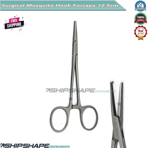 Hemostat Mosquito Forceps Straight Hook 5" Surgical Micro Halsted Artery Pliers - Picture 1 of 9