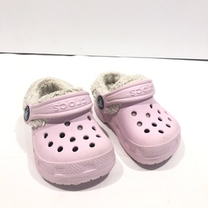 light pink lined crocs
