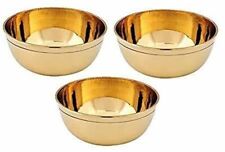 100% Pure Brass Bowl Hand Made Round Puja Katori 3pcs Pooja Diwali Bhai Dooj 20g