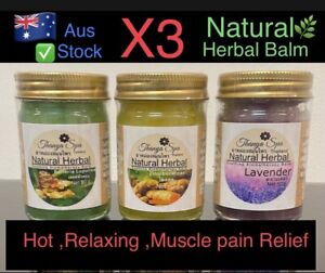 3xNew Thai Herbal Massage Hot Balm Relaxing,Sleep,Muscle Pain Relief,concentrate