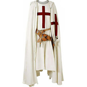 Medieval Templar Knight Crusader Tunic Surcoat & Cloak Reenactment SCA Larp