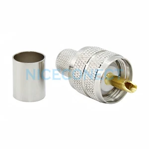 10x UHF PL-259 Enchufe macho RF Conector Engarce para Cable LMR400 RG8 RG213 RG214 Nuevo - Imagen 1 de 4