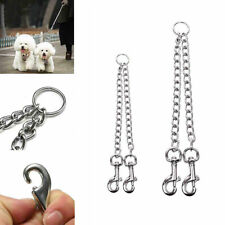 2 Way 2 Pet Dogs Leads Chain Leash Double Dog Puppy Coupler Link Walking Safety