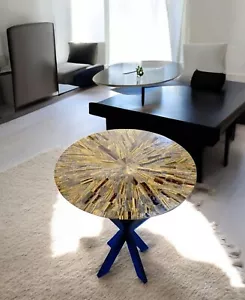 24"Luxurious Golden-Brown Gemstone Surface for Tiger Eye Coffee table home arts - Picture 1 of 6
