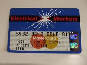 Vintage, Master Card, Credit Card,Exp 1992, Electrical Workers,No Signature #380