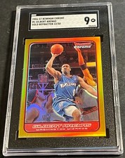 2006-07 GILBERT ARENAS BOWMAN CHROME GOLD REFRACTOR #1 SGC 9 12/50 POP 1