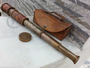 NAUTISCHES MARITIMES TELESKOP MARINE ANTIK MESSING PIRAT SPYGLASS VINTAGE SCOPE - Bild 1 von 6