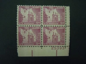 #1043 9c Alamo Plate Block MNH OG VF - Picture 1 of 1