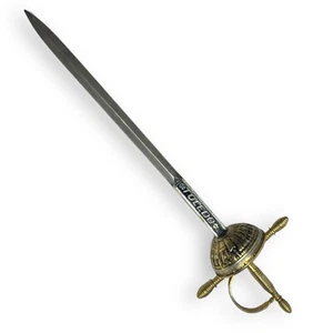 50's Vintage Spanish Sword Letter Opener Toledo Spain Gold Steel Empire Style 10 - Picture 1 of 12