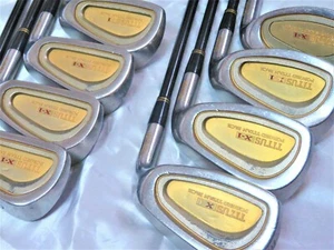 LADIES TITUS X-1 GOLD IRONS SET MARUMAN MAJESTY 8PC L-FLEX GOLF CLUBS - Picture 1 of 5