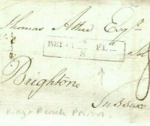 GB London KING'S BENCH PRISON Historic Cross-Written Letter 1827 Cover Brighton - Picture 1 of 7