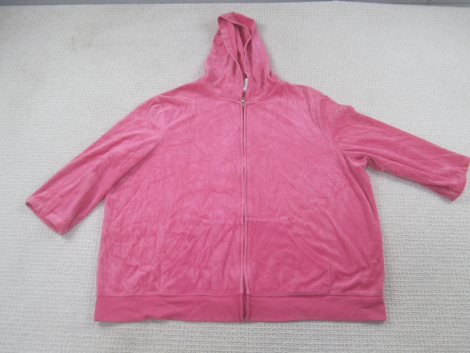 Chaqueta Just My Size 3X Calce Relajado Rosa Media Manga Cremallera Completa Sudadera con Capucha Terry Clo Foto 1 de 4