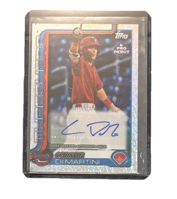 CARSON DeMARTINI 2025 Topps Pro Debut SPARKLE FOIL AUTO /175 Clearwater PD-152 - Image 1 of 2