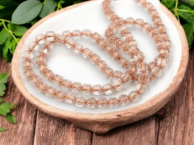 8mm Copper Washed Clear Fire Polished Cathedral Czech Glass  Beads 20 Beads - Image 1 of 4