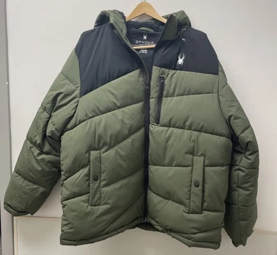 Chaqueta Spyder Para Hombres XL Verde Polar HidroWEB ThermaWEB Abrigo de Invierno con Capucha Foto 1 de 4