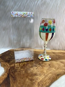Bottoms Up Wine Glass “Apres Ski” Hand Painted Gift Essentials 2017 Whimsical - Picture 1 of 12