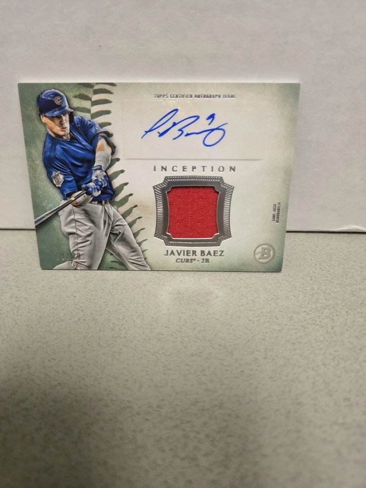 2015 Topps Bowman Inception Green Javier Javy Baez Game Used Patch Auto /99 - Image 1 of 1