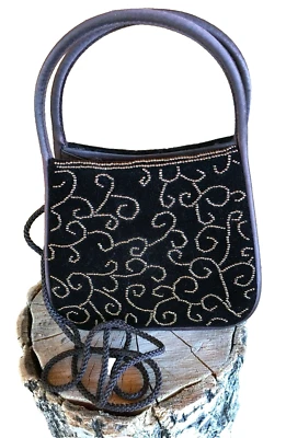 Bolso de Noche Marrón Terciopelo Cuentas Ocasión Especial Hombro Cartera Bolso de Mano  Foto 1 de 4