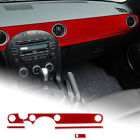 A Set Red Dashboard Panel Cover Sticker Carbon Fiber For Mazda MX-5 2009-2015