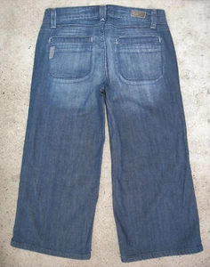 Pantalones Cortos Paige Seaside Capri Pierna Ancha Wm Talla 24 Azul Oscuro Envejecido + Elástico - Imagen 1 de 7