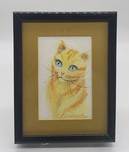 Doris Johnston Hays Artist Original Pastel Orange Cat Framed Painting - Picture 1 of 8