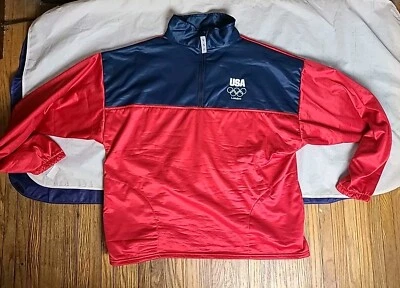 Chaqueta Pullover Equipo Olímpico de Londres 2012 EE. UU. Roja y Azul Marino 1/4 Cremallera Talla 3XL  Foto 1 de 4