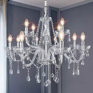 Gorgeous Vintage Crystal Chandelier 12-Lights K9 Large Crystal Candle Chandel... - Picture 1 of 7