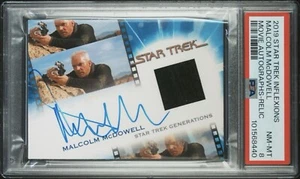 STAR TREK INFLEXIONS MALCOLM MCDOWELL SORAN AUTOGRAPH COSTUME CARD /150 PSA 8 - Picture 1 of 2