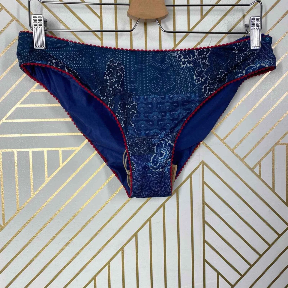 NUEVO CON ETIQUETAS FAHERTY Parte Inferior Baja Reversible en Japonés Floral Azul Rojo Talla EE. UU. Grande Foto 1 de 4