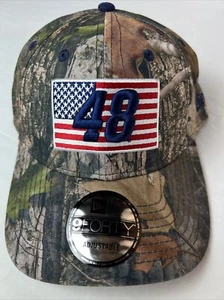NUEVA ERA 9Forty Camo #48 Jimmy Johnson Gorra Ajustable NASCAR Sombrero Bandera Parche - Imagen 1 de 11
