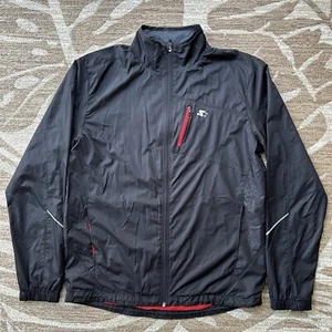 Starter Jacket Men's Size Small 34-36 Lightweight Windbreaker Full Zip Black Red - Picture 1 of 5