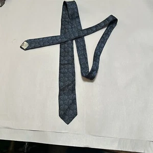 Corbata vintage de seda D'Zio para hombre ajustada azul coral rama - Imagen 1 de 6