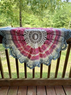 Afghan In The Round Hand Made By Barbara Sue Crochets, 34 Inch, Serenity - Image 1 of 4