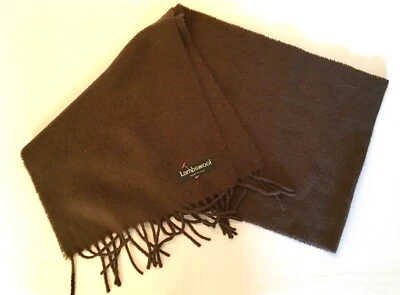 Roccobarocco Lambswool Men's Brown Scarf Made in Italy — 第 1/2 张图片