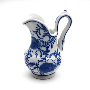 Kobaltblau & Weiß Keramik Blumen Milchkännchen/Krug Andrea von Sadek - Bild 1 von 7