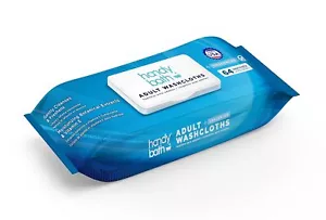 HandyBath Adult Wet Wipes Unscented, Cleaning Wipes with Aloe Vera and 64 Wipes - Picture 1 of 1