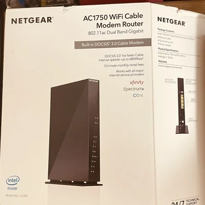 Netgear AC1750 Wifi Cable Modem Router DOCSIS 3.0 New In Box - Image 1 of 4