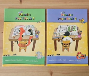 x2 Jolly Phonics Pupil Book 2 & 3 in Precursive Letters British English Edu - Imagen 1 de 4