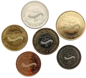 ARMENIA - JUEGO DE 6 MONEDAS: 10 - 500 DRAM 2023 CONMEMORATIVO 30 AÑOS DE MONEDA - Imagen 1 de 2
