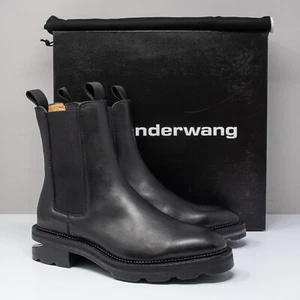 ALEXANDER WANG Andy Black Leather Chelsea Boots, Size 36 EU (6 US) - Picture 1 of 8