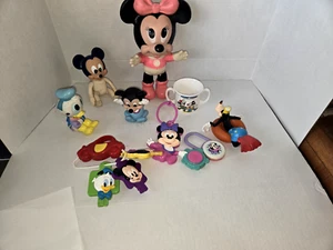 VINTAGE DISNEY MICKEY MOUSE MINNIE GOOFY DONALD BABY SQUEAKY RUBBER CUP LOT H - Picture 1 of 8