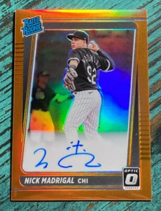 Nick Madrigal White Sox 2021 Donrus Optic Rated Rookie Orange Prizm Auto RC/75 - Bild 1 von 2