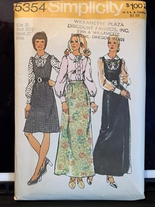 Simplicity 5354 Vintage Sewing Pattern Size 10 Blouse Jumper Dress Skirt - Picture 1 of 2