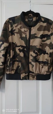 Brave Soul Coat Womens Large 14 Camo Adult Bomber Jacket Full Zip Quilted - Image 1 of 4