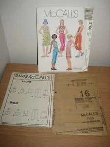 McCall's Girls' Tops Cropped Pants Skirt Size 7 8 10 Halter Tank Cute & Sassy - Picture 1 of 5