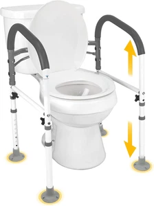 Barre di sicurezza per WC idonee FSA/HSA, Deluxe regolabili e pieghevoli WC Saf - Foto 1 di 8