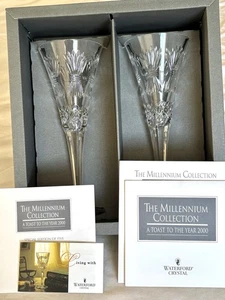 „Congoleum“ Waterford Millennium Collection 2000 „Prosperity“ Toastflöten - Bild 1 von 7