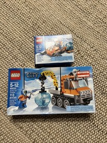 Retired LEGO City 60032 Arctic Snowmobile 60033 Arctic Ice Crawler *COMPLETE*
