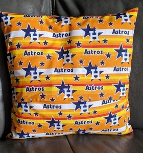 Houston Astros Rainbow Pillow Cover-16" Throw Pillow - Pillow Form Not Included - Picture 1 of 1